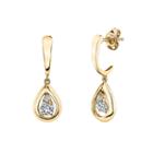 Sirena 1/8 Ct. T.w. Genuine White Diamond 14k White Gold Drop Earrings