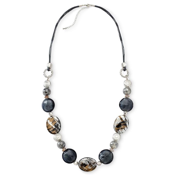 Painted Shell Long Beaded Necklace