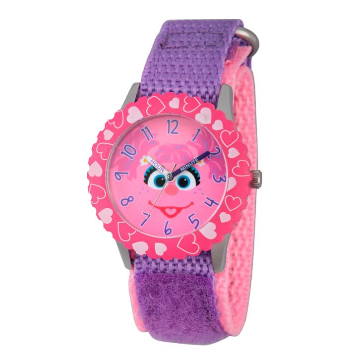 Sesame Street Purple And Pink Abby Cadabby Time Teacher Strap Watch W003168