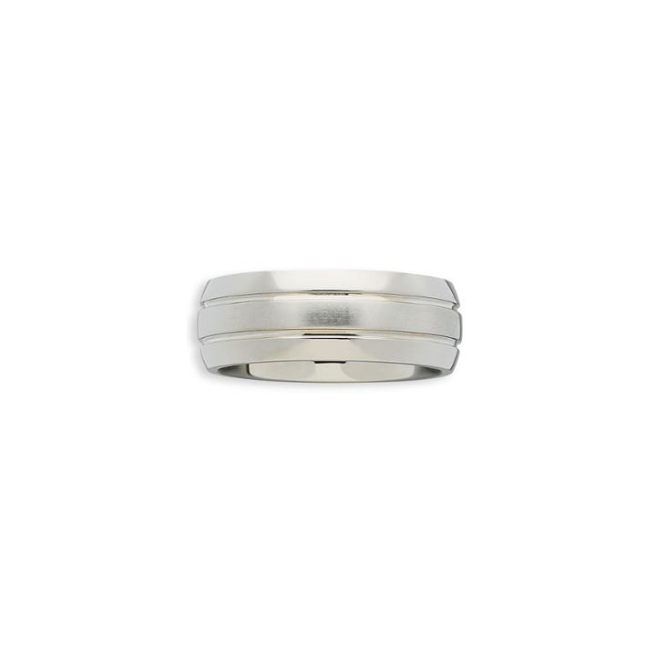 Mens Double-grooved Titanium Ring
