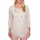 Alfred Dunner La Dolce Vita 3/4 Sleeve Crew Neck T-shirt-womens
