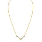 Womens 1/4 Ct. T.w. White Diamond 14k Two Tone Gold Pendant Necklace
