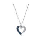 Crystal Sophistication&trade; Blue And Clear Crystal Heart Pendant Necklace
