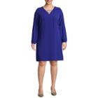 Worthington Long Sleeve Lace Up Swing Dresses - Plus