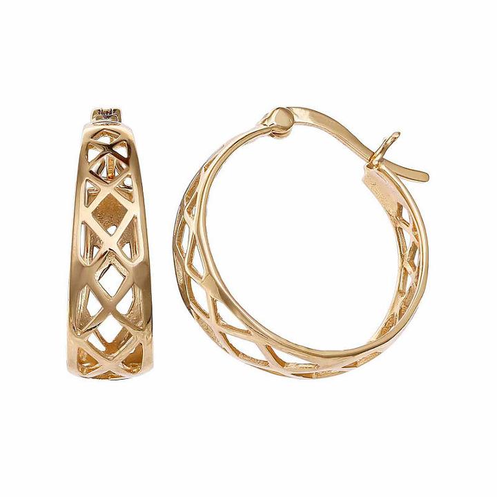 Gold Reflection 23mm Circle Hoop Earrings