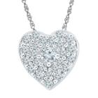 Womens 1/5 Ct. T.w. White Diamond Heart Pendant Necklace Set