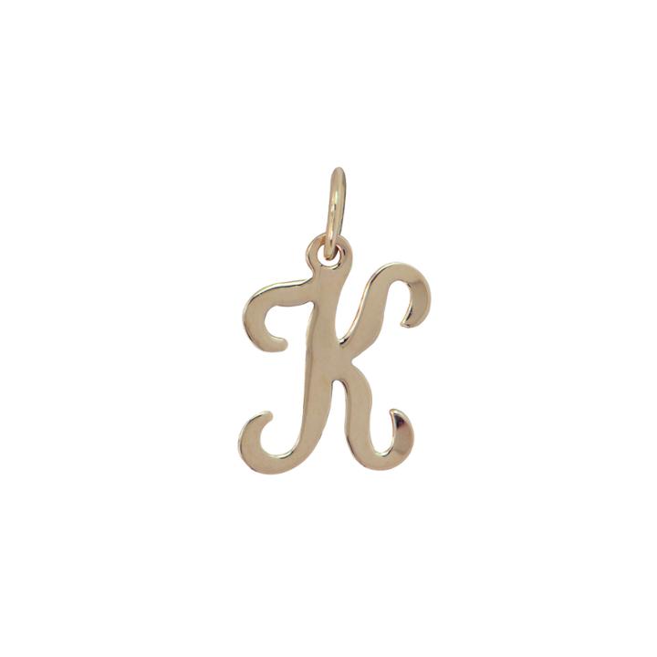 Personalized 14k Yellow Gold Initial K Pendant Necklace