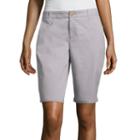 Liz Claiborne 10 1/2 Classic Fit Twill Bermuda Shorts