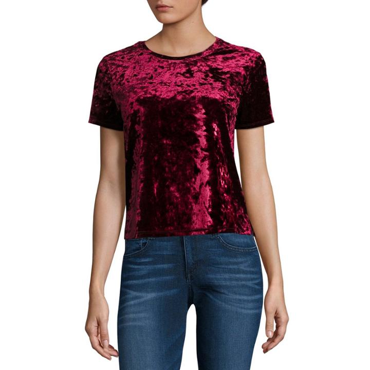 Arizona Short Sleeve Velvet Top- Juniors