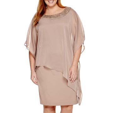 Maya Brooke Overlay Dress - Plus