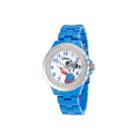 Disney Minnie Mouse Womens Blue Enamel Watch With Crystals