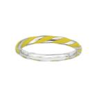 Personally Stackable Sterling Silver Yellow Enamel Twist Ring