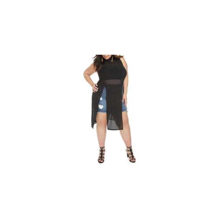 Fashion To Figure Bree Mockneck Mesh Tunic-plus