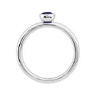 Personally Stackable 4mm Round Lab-created Blue Sapphire Ring