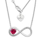 Hallmark Diamonds Womens Lab Created Red Ruby Infinity Pendant Necklace