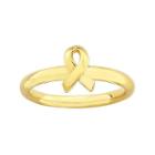 Personally Stackable 18k Yellow Gold Over Sterling Awareness Ribbon Ring