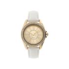 Womens Crystal-accent White Strap Watch