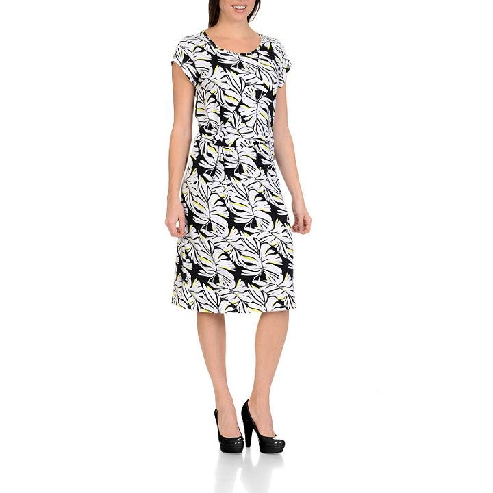 Larry Levine Tropical Leaf Dress