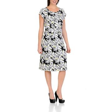 Larry Levine Tropical Leaf Dress