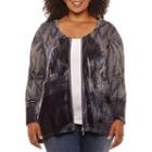 Unity World Wear Long Sleeve Mixed Media Full Zip Hoodie - Plus