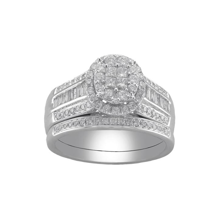 Cherished Hearts&trade; 1 Ct. T.w. Certified Diamond Princess-cut And Round Bridal Ring Set