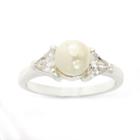 Sparkle Allure White Simulated Pearl Cocktail Ring