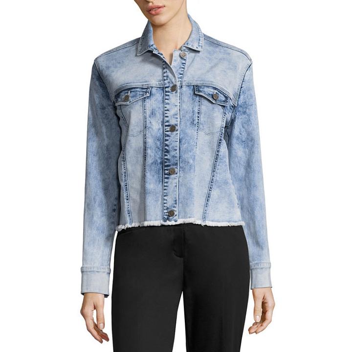 Libby Edelman Long Sleeve Two Tone Denim Jacket