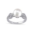 1/4 Ct. T.w. Diamond & Cultured Freshwater Pearl 10k White Gold Ring