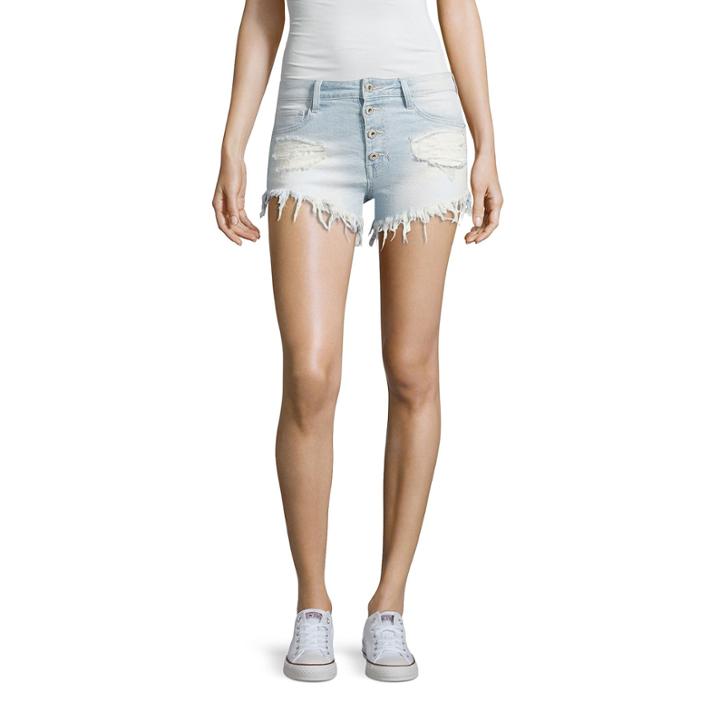 Arizona Fray High-rise Denim Shorts-juniors
