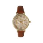 Olivia Pratt Womens Brown Strap Watch-15828cognac