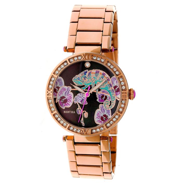 Bertha Womens Rose Goldtone Strap Watch-bthbr6203