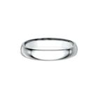 Womens 18k White Gold 3mm High Dome Comfort-fit Wedding Band