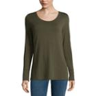 A.n.a Long Sleeve Crew Neck T-shirt-womens