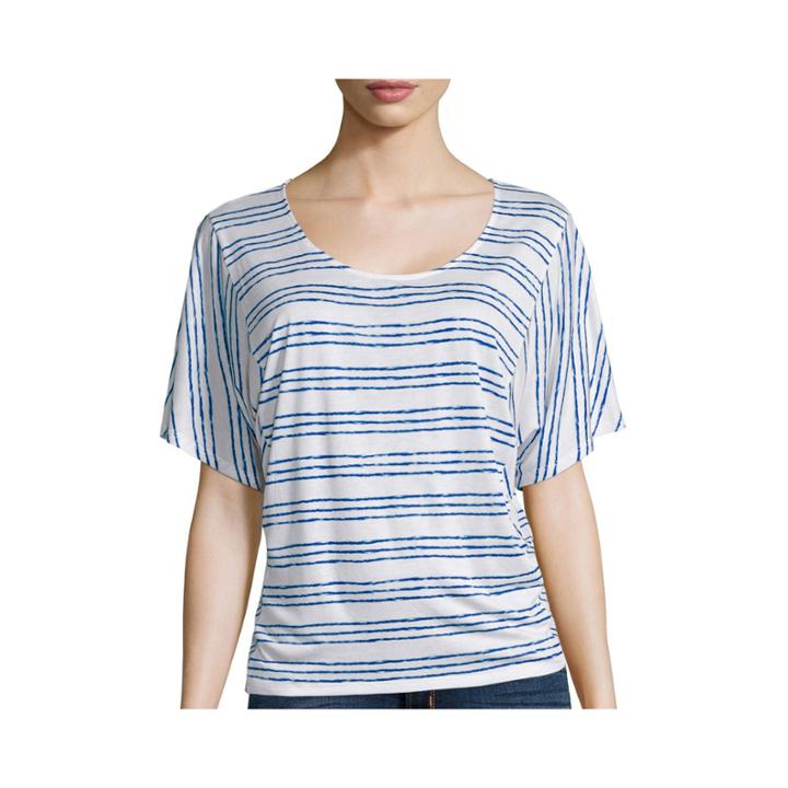 Stylus&trade; Flutter-sleeve Striped Top