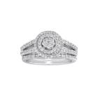 I Said Yes 5/8 Ct. T.w. Diamond Double-halo Platinaire Bridal Ring Set