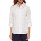 Alfred Dunner Long Sleeve Button-front Shirt