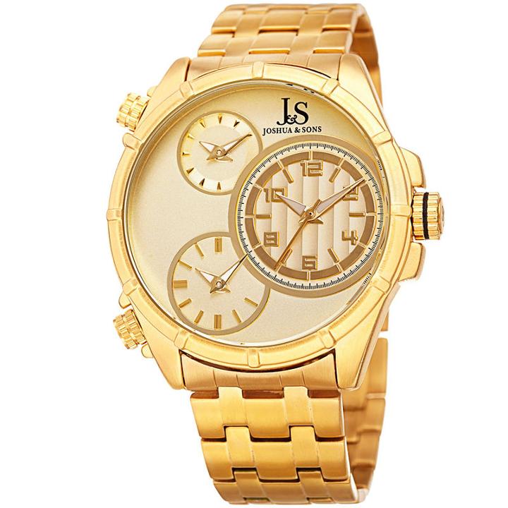 Joshua & Sons Mens Gold Tone Strap Watch-j-128yg