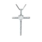 Genuine White Topaz And Diamond-accent Sterling Silver Cross And Heart Pendant Necklace