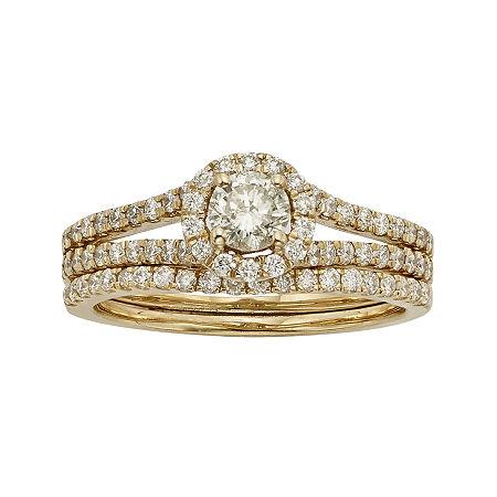1 Ct. T.w. Certified Diamond 14k Yellow Gold Bridal Ring Set