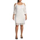 Robbie Bee 3/4 Sleeve Shift Dress - Plus