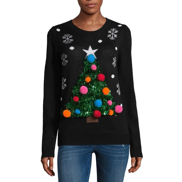 Ugly Christmas Tree Sweater-juniors