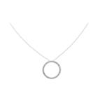 3/4 Ct. T.w. Diamond 14k White Gold Circle Pendant Necklace