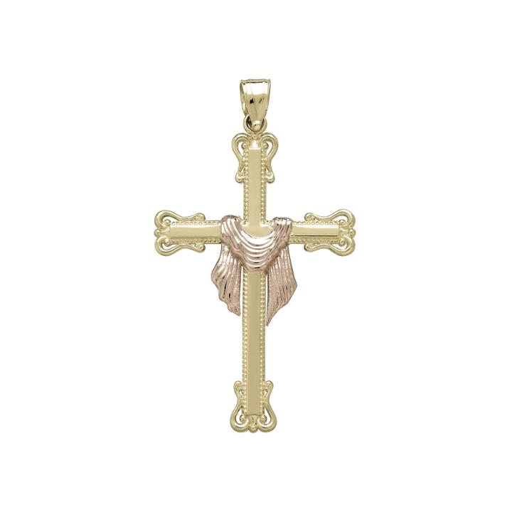 Tesoro&trade; 14k Two-tone Gold Cross Pendant