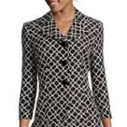 Black Label By Evan-picone 3/4-sleeve Geo-print Jacket