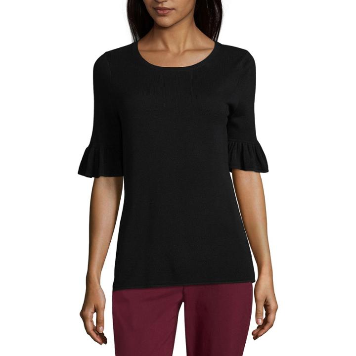 Liz Claiborneelbow Sleeve Pullover Sweater-talls