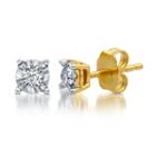 1/6 Ct. T.w. Round White Diamond 14k Gold Over Silver Stud Earrings