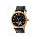 Heritor Automatic Piccard Mens Semi-skeleton Leather Date-gold/black Watches