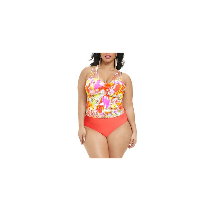 Fashion To Figure Sofia Floral Tankini With Cutout-plus