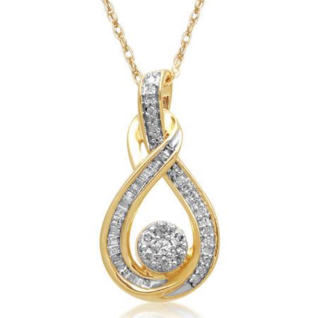 1/4 Ct. T.w. Diamond 10k Yellow Gold Infinity Pendant Necklace