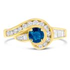 Womens 1 1/4 Ct. T.w. Color Enhanced Blue Sapphire 10k Gold Cocktail Ring